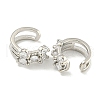 Brass Micro Pave Cubic Zirconia Cuff Earrings EJEW-C104-042P-2