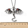 Alloy Enamel Dragon Pendant Necklaces NJEW-V005-01AS-02-3