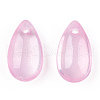 Baking Painted Transparent Glass Petal Beads DGLA-N004-13-2