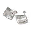 304 Stainless Steel Textured Square Ear Studs for Women EJEW-P234-12P-2