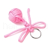 Polyester Braid Ball 304 Stainless Steel Keychains KEYC-JKC01117-02-4