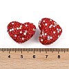 Heart Shaped Polymer Clay Rhinestone Beads CLAY-NH0002-01B-3