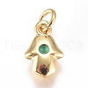 Brass Micro Pave Cubic Zirconia Charms ZIRC-G168-57G-3