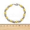304 Stainless Steel Round Link & Byzantine Chains Bracelets for Women Men BJEW-R018-19GP-5