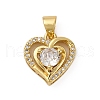 Brass Micro Pave Cubic Zirconia Pendants KK-P308-08G-1
