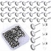 SOFPLATE 100Pcs Flat Round Stainless Steel Stud Earring Settings STAS-SP0001-61A-P-1