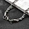 Tarnish Resistant Trendy Men's 304 Stainless Steel Rope Chain Necklaces NJEW-M072-D-02-1