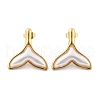 201 Stainless Steel Mermaid Tail Stud Earrings EJEW-P304-01G-4