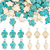 100Pcs 2 Colors Dyed Synthetic Turquoise Connector Charms PALLOY-AB00150-1