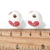 Mother's Day Theme Printed Wood European Beads WOOD-F016-12-3