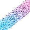 Gradient Color Baking Painted Glass Bead Strands DGLA-A039-T6mm-A07-4