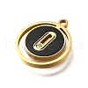 304 Stainless Steel Flat Round Pendants STAS-Q348-01A-G-3