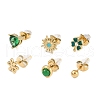 304 Stainless Steel Rhinestone Stone Dyeing Stud Earrings EJEW-S224-04G-03-1