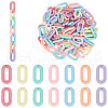   140Pcs 7 Colors Acrylic U-shaped Open Link Ring SACR-PH0001-04-3