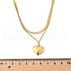 304 Stainless Steel Heart Pendant Double Layered Necklaces for Women NJEW-V012-02G-3