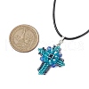 Transparent Electroplate Glass Pendant Necklaces NJEW-MZ00040-04-3