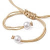 Adjustable ABS Plastic Imitation Pearl Beaded Braided Bead Bracelets for Women BJEW-JB11871-01-4
