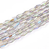 Transparent Electroplate Glass Beads Strands GLAA-K064-05A-01F-1