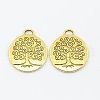Tibetan Style Alloy Tree of Life Pendants TIBEP-19040-AG-RS-1