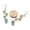 Natural Green Aventurine Earrings Dangle Earrings EJEW-TA00653-03-4