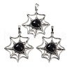 Natural Obsidian Spider Web Pendants G-Q163-09AS-02-1