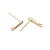 Brass Clear Cubic Zirconia Stud Earrings Finding for Women KK-A244-10C-G-2