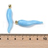 Handmade Lampwork with Brass Pendants KK-Q095-02A-05-3