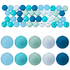 SOFPLATE 60Pcs 2 Styles Round Silicone Focal Beads with Fluorescence Acrylic Beads SIL-SP0001-01B-1