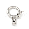 Brass Micro Pave Clear Cubic Zirconia Twister Clasps KK-Q772-14P-2