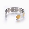 304 Stainless Steel Cuff Bangles BJEW-H578-03GP-3
