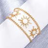 304 Stainless Steel Enamel Cuff Bangles for Women BJEW-D306-06G-4