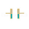 Rectangle S925 Sterling Silver Stud Earrings KX7228-3-1
