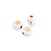 Plating Metal Enlaced Acrylic Beads PACR-CW0001-01-13