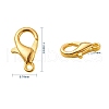 Zinc Alloy Lobster Claw Clasps PALLOY-YW0001-12G-8