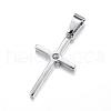 316 Surgical Stainless Steel Cubic Zirconia Pendants STAS-P145-04P-2
