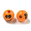 Printed Wood European Beads WOOD-G022-08A-01-2
