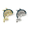 12Pcs 2 Colors Dolphin Enamel Pins JEWB-A033-21-2