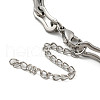 Non-Tarnish 304 Stainless Steel Cable Chains Bracelets for Men & Women BJEW-D042-17P-3