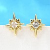 Star Brass Micro Pave Cubic Zirconia Stud Earrings EJEW-G433-01G-02-2