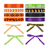   8Rolls 8 Colors Halloween Polyester Printed Grosgrain Ribbon OCOR-PH0004-26-7
