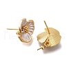 Brass Enamel Stud Earrings Finding with Peg Bails KK-Q048-27G-2
