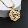 Flat Round with Constellation 201 Stainless Steel Pendant Necklaces WG10AD9-08-1