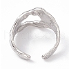 304 Stainless Steel Wide Hollow Open Cuff Ring for Women RJEW-G275-04P-3