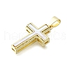 Cross Brass Pendants KK-V010-32G-2