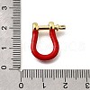 Brass Enamel D-Ring Anchor Shackle Clasps KK-P201-01G-J-3