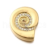 Brass Micro Pave Clear Cubic Zirconia Beads KK-B136-23G-1