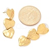 Ion Plating(IP) 304 Stainless Steel Heart Dangle Stud Earrings for Women EJEW-A118-05G-5