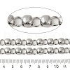 Non-Tarnish 304 Stainless Steel Texture Flat Round Link Chains CHS-E032-01P-3