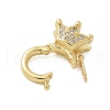 Brass Micro Pave Clear Cubic Zirconia Twister Clasps KK-P293-02A-G-2