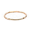 Gold-tone Miyuki Elastic Crystal Beaded Bracelet with Acrylic Tube Beads ST1039680-1
